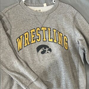 Gray Iowa Wrestling Crewneck Sweater